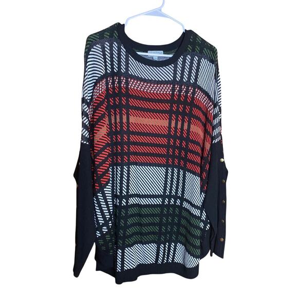 Joseph A. Christmas Striped Buttons Sweater  XL - Picture 1 of 7